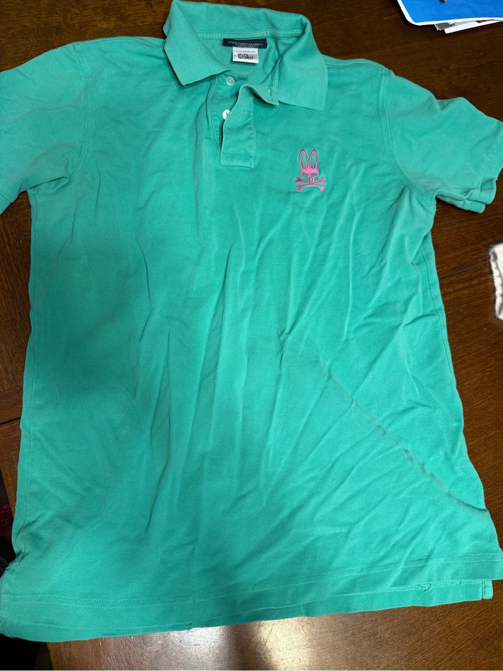 Psycho Bunny Polo Shirt Mens Medium Green Short Sleeve Logo Size 5